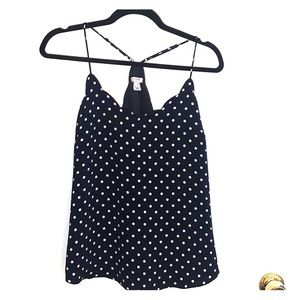 Navy Polka Dot Racerback Tank - J Crew